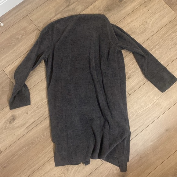 Barefoot Dreams CozyChic Ultra Lite Wide Collar Jacket Gray Carbon Size S - Picture 7 of 7